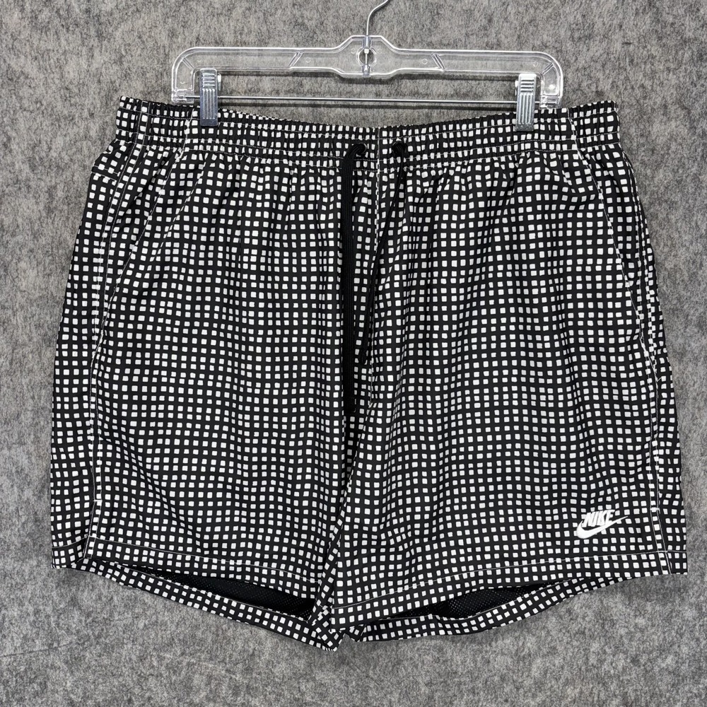 Nike Woven Flow Shorts Men's 2XL XXL Grid Pattern Check 6" Inseam DA0051-010
